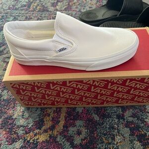 Vans White Slip-On Sneakers